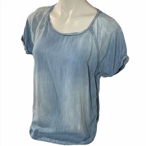 Anthro Cloth & Stone tencel chambray denim top